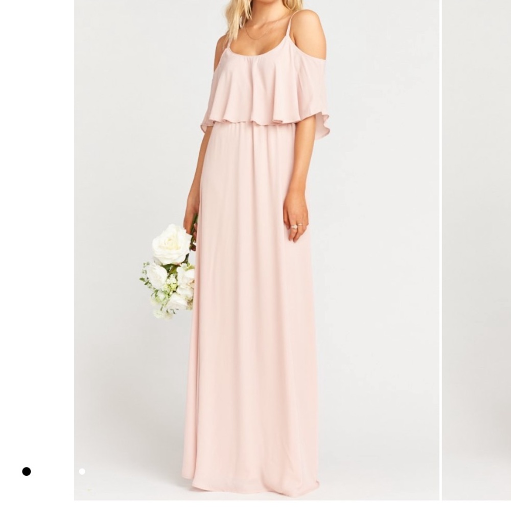 Show Me Your Mumu Caitlin Ruffle Maxi Dress Blush